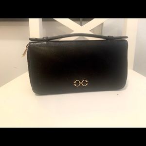 C.Wonder Black Leather Wallet with Handle